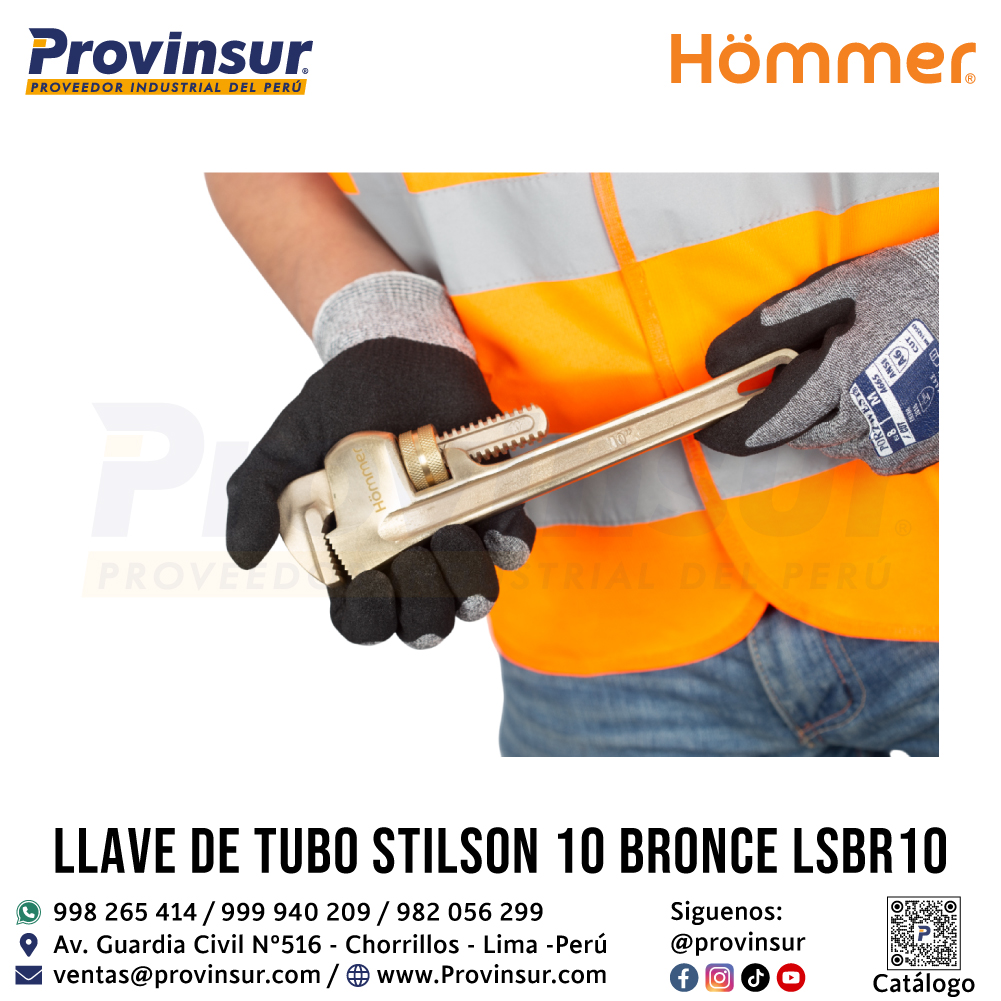 LLAVE DE TUBO STILSON 10" BRONCE LSBR10 HOMMER 4 LLAVE DE TUBO STILSON 10" BRONCE LSBR10 HOMMER