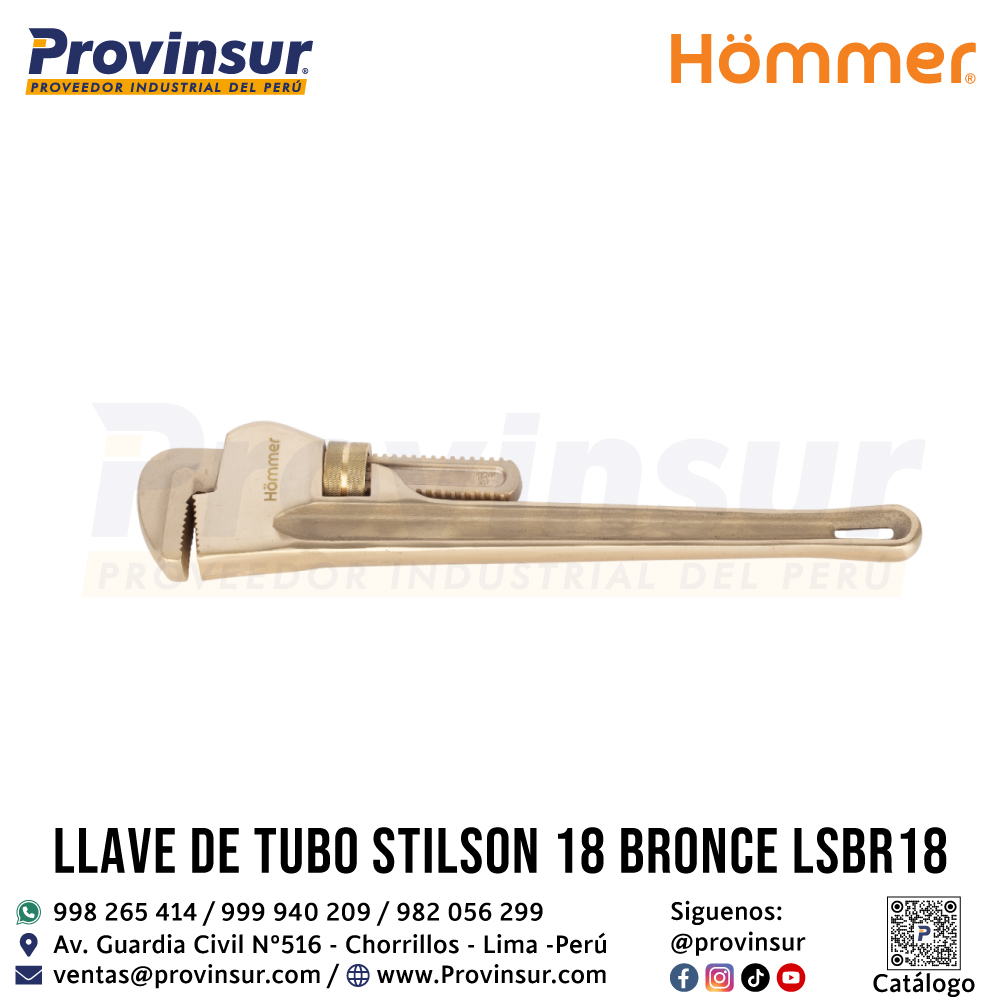 LLAVE DE TUBO STILSON 18" BRONCE LSBR18 HOMMER 2 LLAVE DE TUBO STILSON 18" BRONCE LSBR18 HOMMER