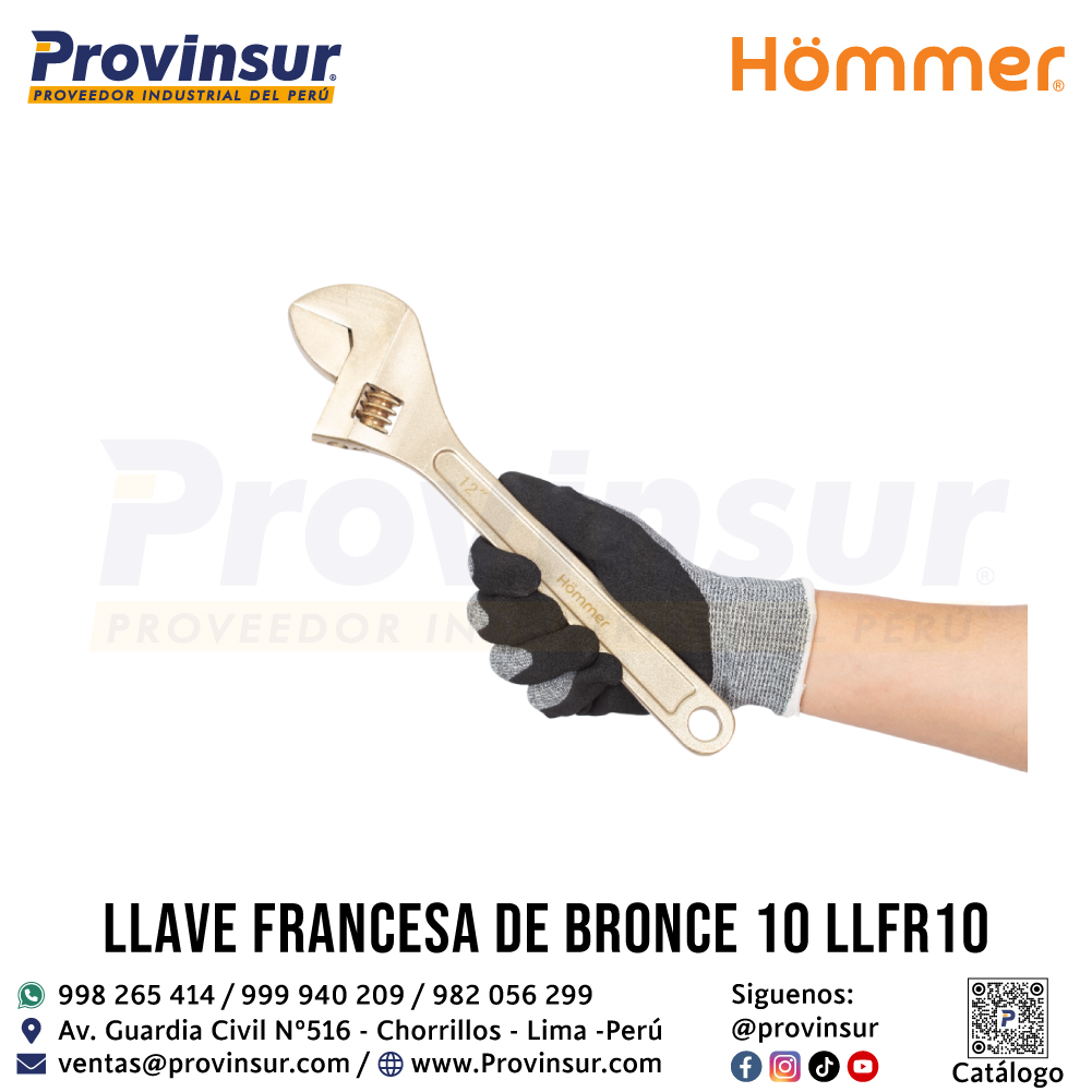 LLAVE FRANCESA DE BRONCE 12" LLFR12 HOMMER 1 LLAVE FRANCESA DE BRONCE 12" LLFR12 HOMMER
