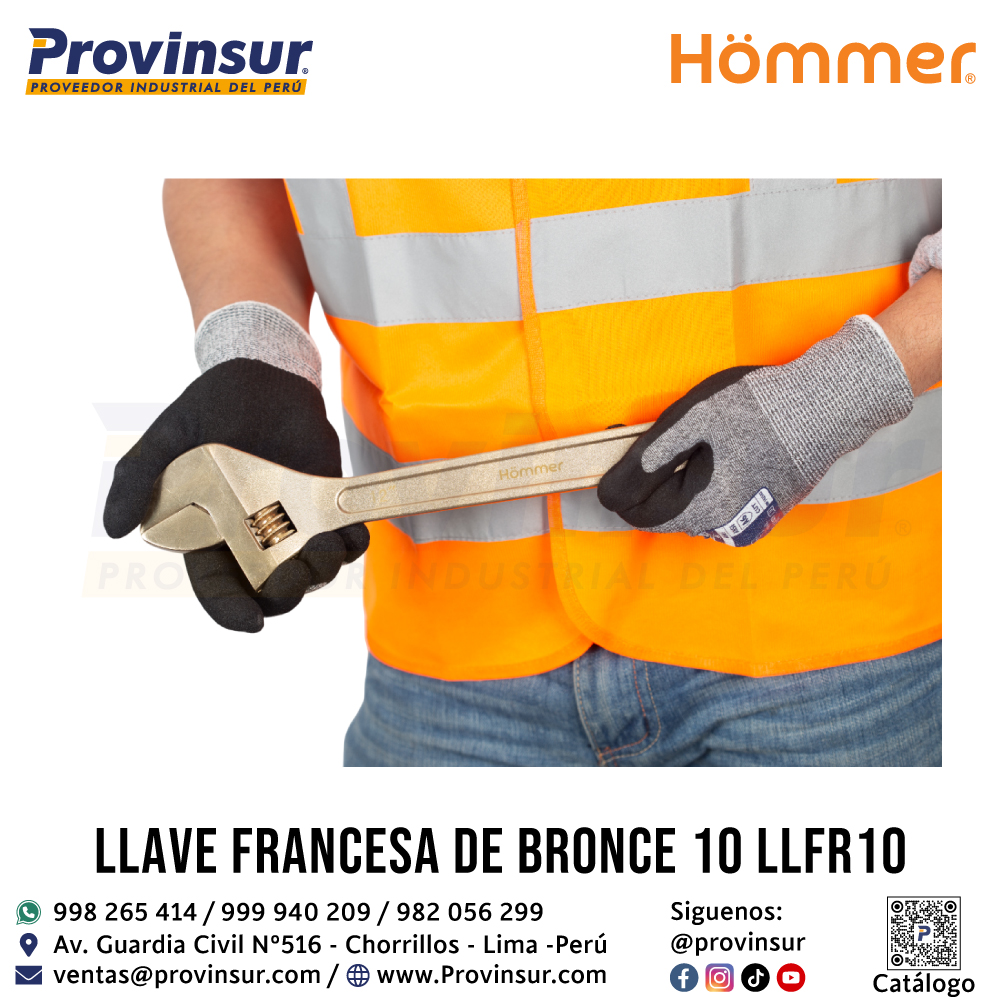 LLAVE FRANCESA DE BRONCE 12" LLFR12 HOMMER 3 LLAVE FRANCESA DE BRONCE 12" LLFR12 HOMMER