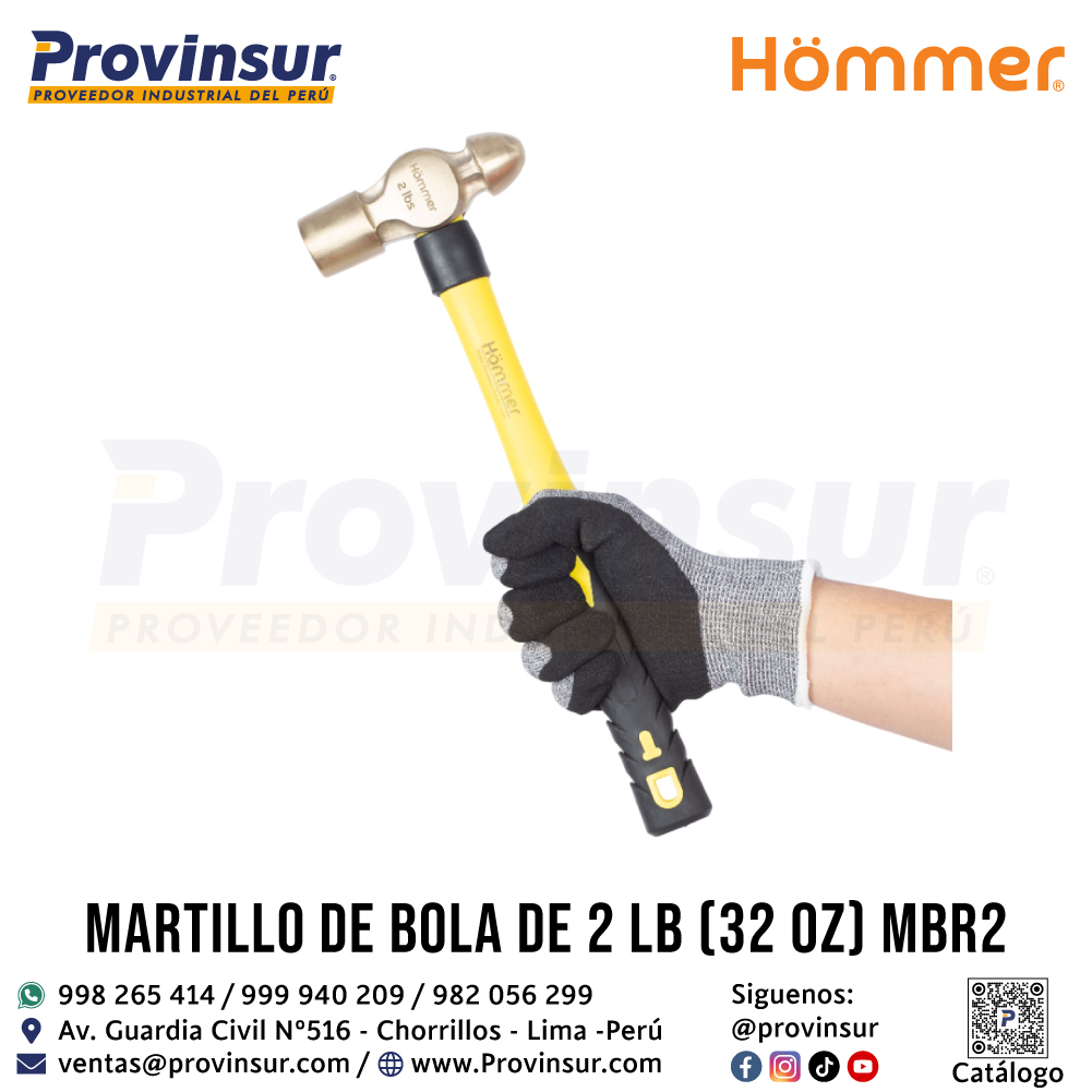 MARTILLO DE BOLA DE 2 LB (32 OZ) MBR2 HOMMER 1 MARTILLO DE BOLA DE 2 LB (32 OZ) MBR2 HOMMER