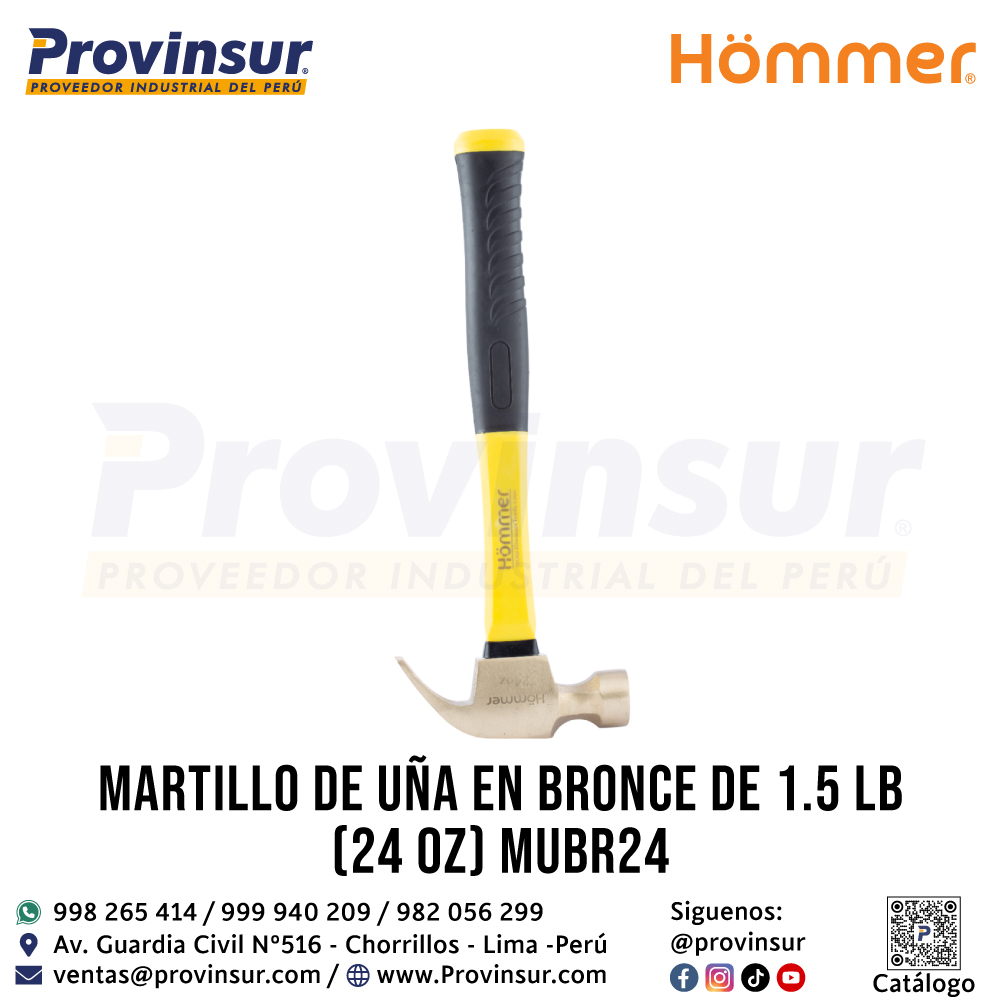 MARTILLO DE UÑA EN BRONCE DE 1.5 LB (24 Oz) MUBR24 2 MARTILLO DE UÑA EN BRONCE DE 1.5 LB (24 Oz) MUBR24