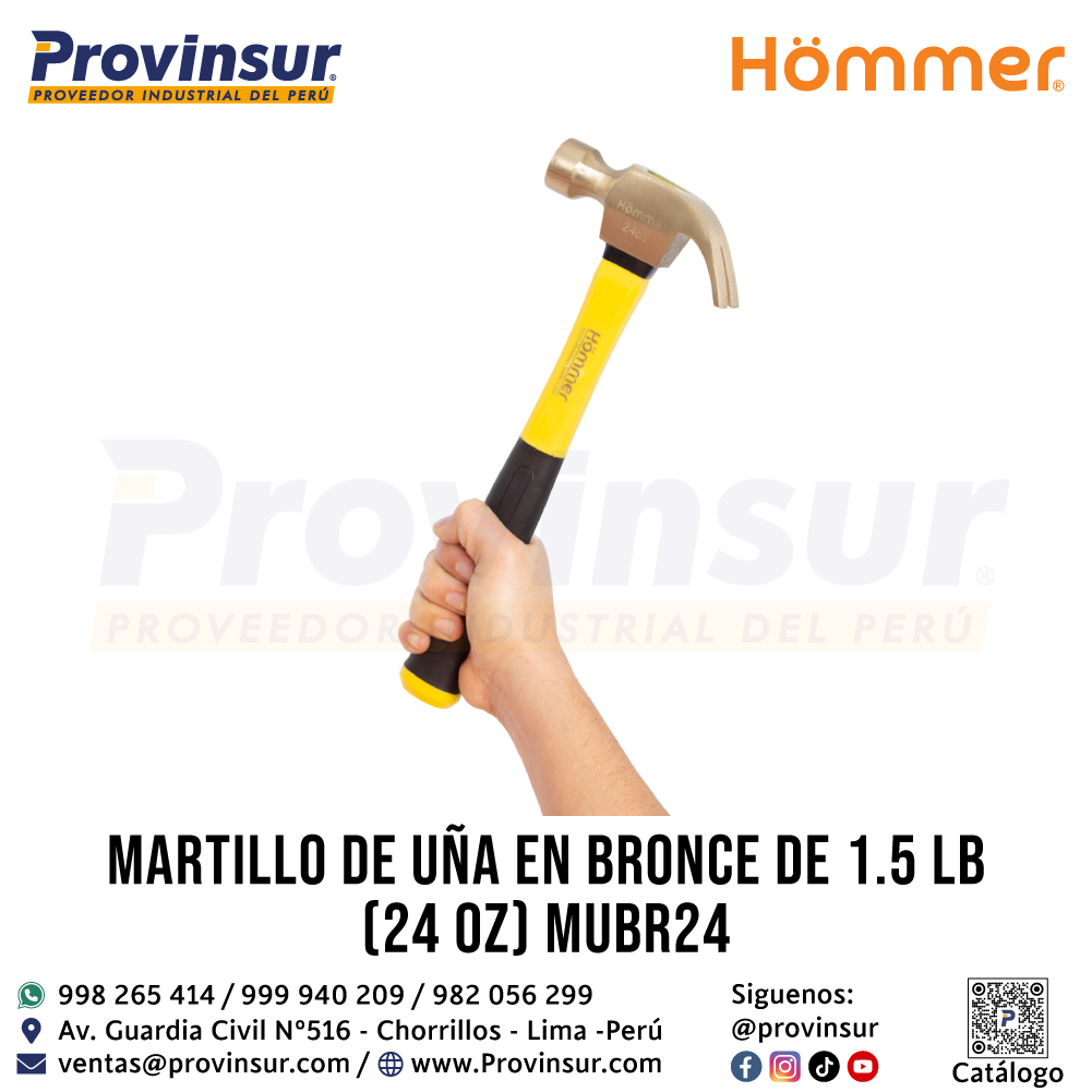 MARTILLO DE UÑA EN BRONCE DE 1.5 LB (24 Oz) MUBR24 3 MARTILLO DE UÑA EN BRONCE DE 1.5 LB (24 Oz) MUBR24
