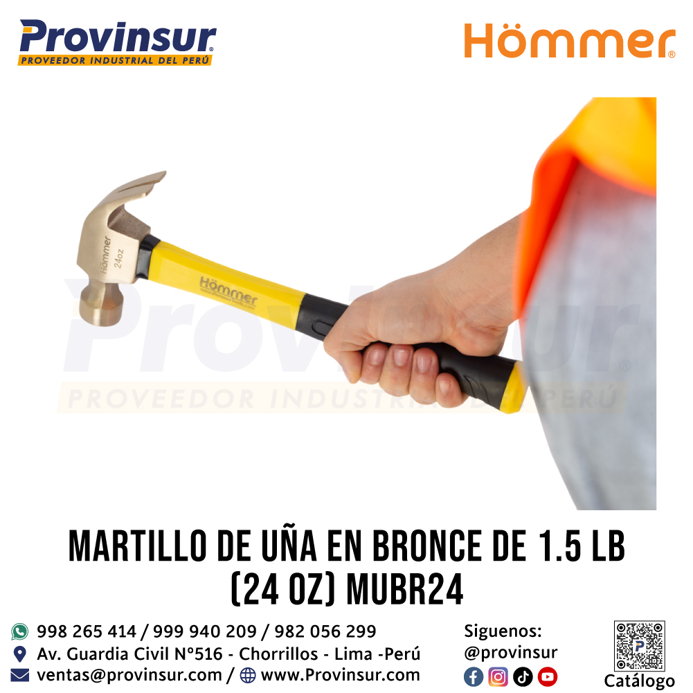 MARTILLO DE UÑA EN BRONCE DE 1.5 LB (24 Oz) MUBR24 4 MARTILLO DE UÑA EN BRONCE DE 1.5 LB (24 Oz) MUBR24