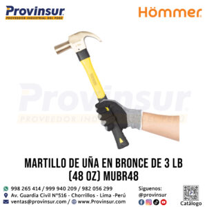 MARTILLO DE UÑA EN BRONCE DE 3 LB (48 OZ) MUBR48 HOMMER