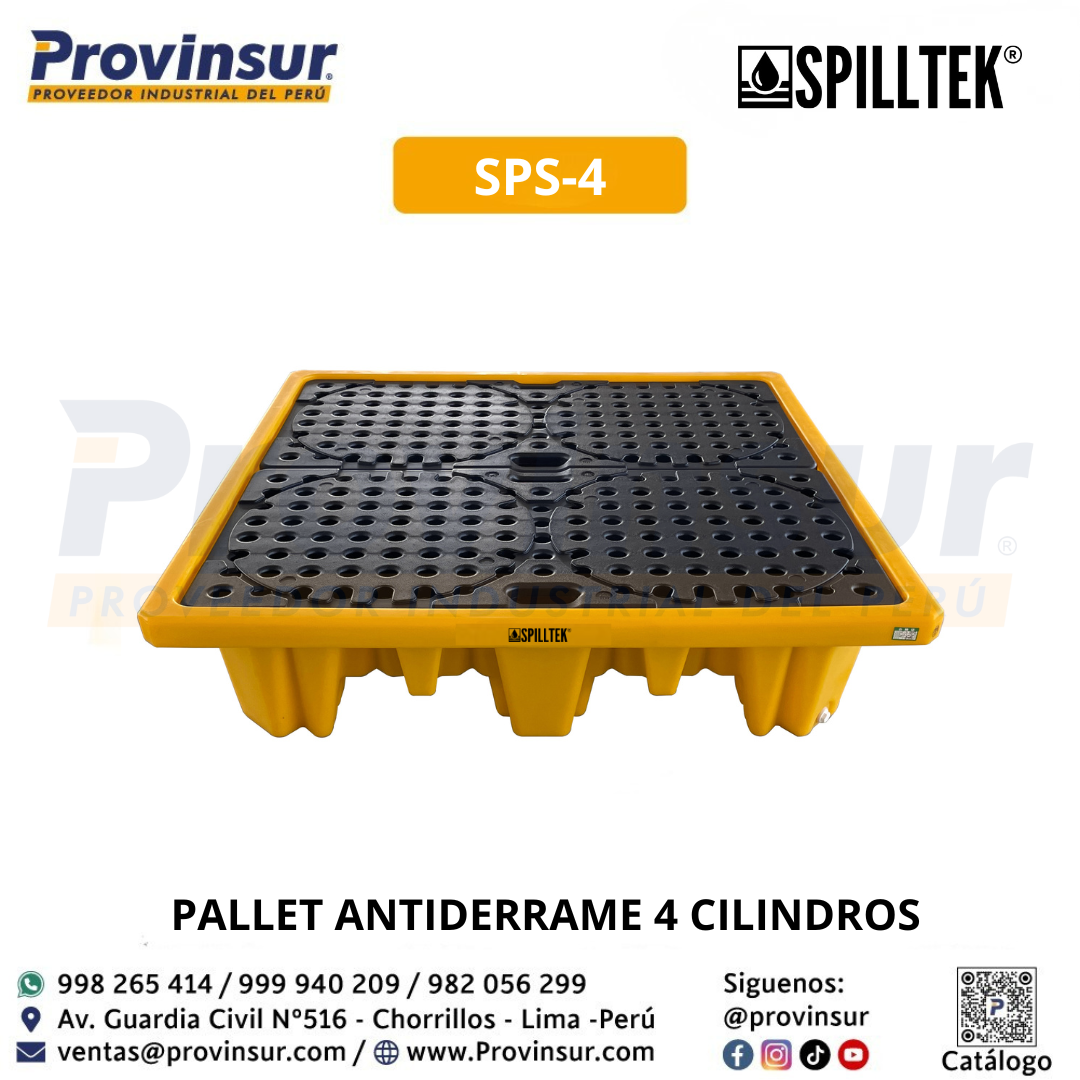 PALLET ANTIDERRAME 4 CILINDROS SPS-4 SPILLTEK 7 PALLET ANTIDERRAME 4 CILINDROS SPS-4 SPILLTEK
