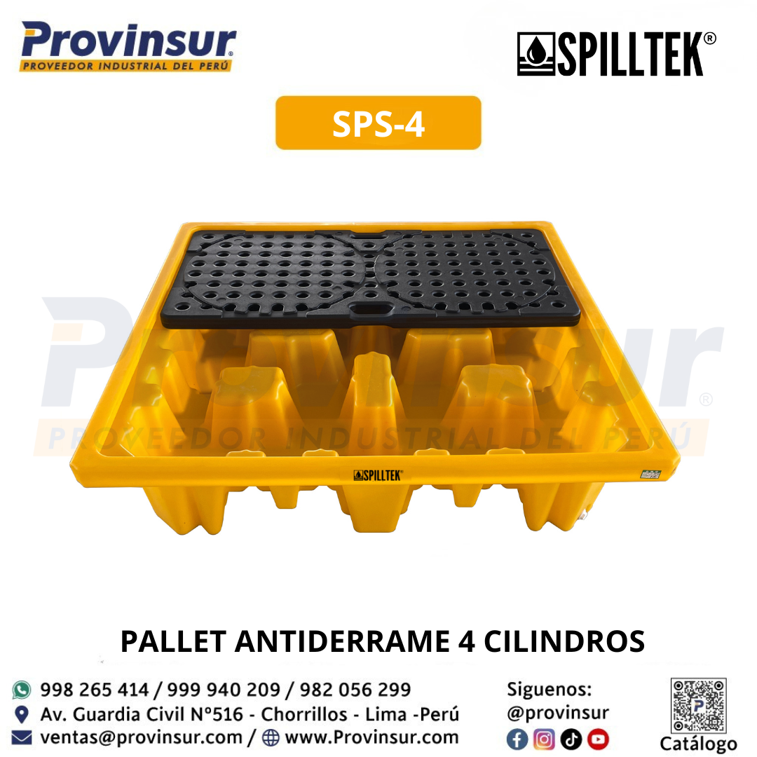 PALLET ANTIDERRAME 4 CILINDROS SPS-4 SPILLTEK 6 PALLET ANTIDERRAME 4 CILINDROS SPS-4 SPILLTEK
