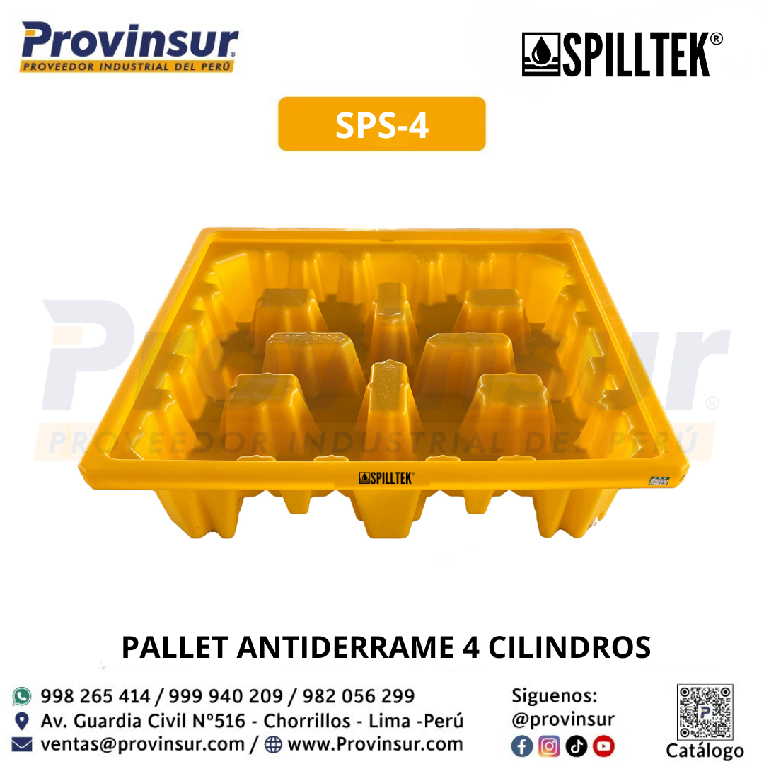 PALLET ANTIDERRAME 4 CILINDROS SPS-4 SPILLTEK 5 PALLET ANTIDERRAME 4 CILINDROS SPS-4 SPILLTEK