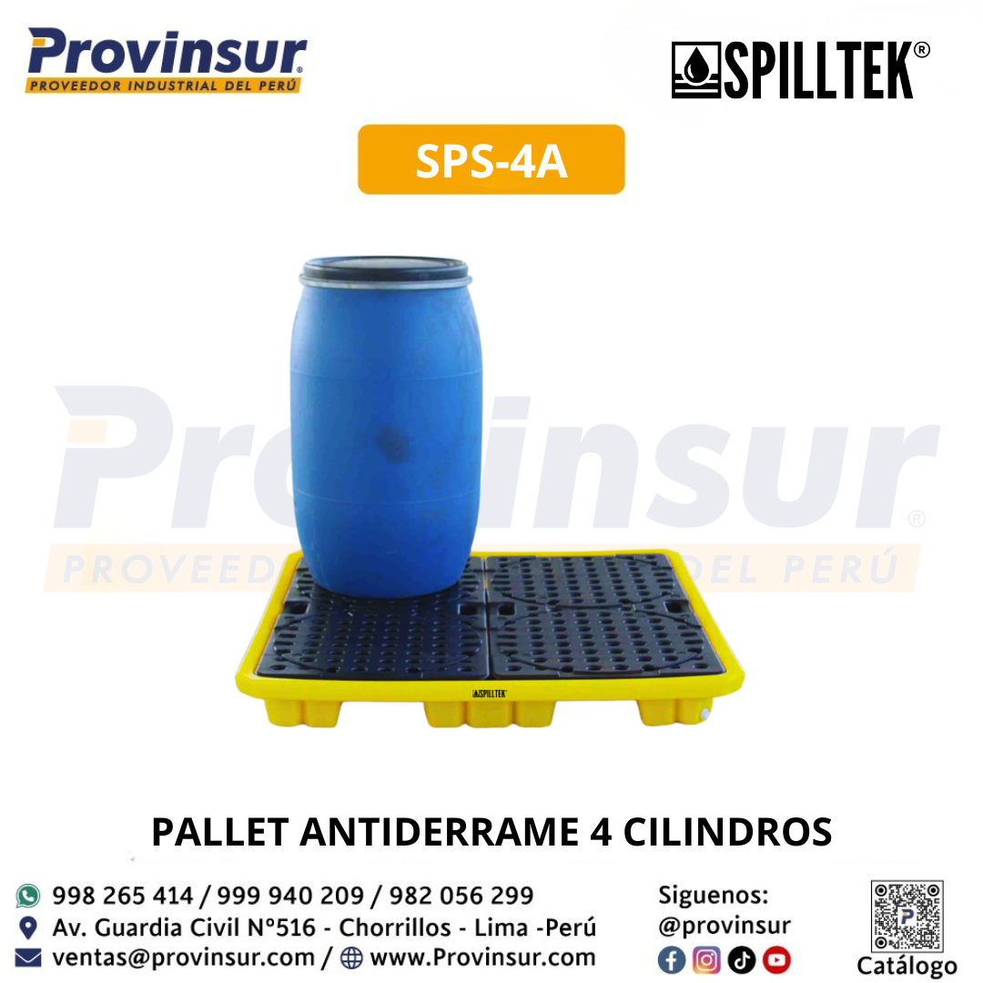 PALLET ANTIDERRAME 4 CILINDROS SPS-4A SPILLTEK 3 PALLET ANTIDERRAME 4 CILINDROS SPS-4A SPILLTEK