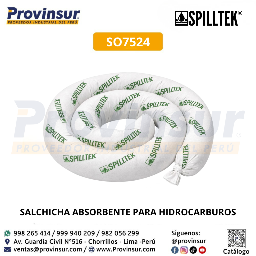 SALCHICHA ABSORBENTE PARA HIROCARBUROS SO7524 SPILLTEK 1 SALCHICHA ABSORBENTE PARA HIROCARBUROS SO7524 SPILLTEK